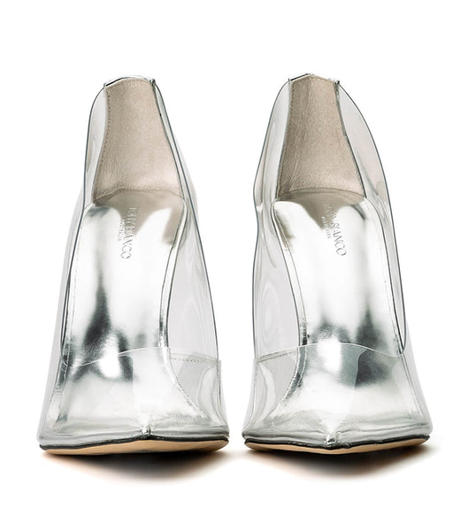 Tony Bianco Alijah Clear Vinylite/Silver 10.5cm Court Shoes Silver | MYJKU48861