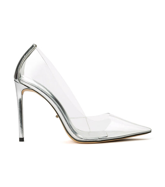 Tony Bianco Alijah Clear Vinylite/Silver 10.5cm Court Shoes Silver | MYJKU48861