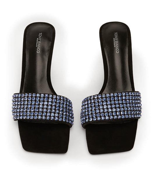 Tony Bianco Amos Blue Crystal/Black Suede 6.5cm Event Heels Blue / Black | MYJBT53167
