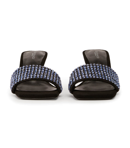 Tony Bianco Amos Blue Crystal/Black Suede 6.5cm Event Heels Blue / Black | MYJBT53167