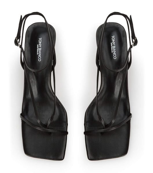 Tony Bianco Avi Black Nappa 6.5cm Strappy Heels Black | DMYKV49544