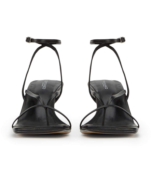 Tony Bianco Avi Black Nappa 6.5cm Strappy Heels Black | DMYKV49544