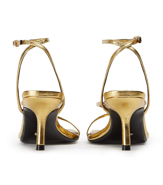 Tony Bianco Avi Gold Foil 6.5cm Strappy Heels Gold | MYZDE24133