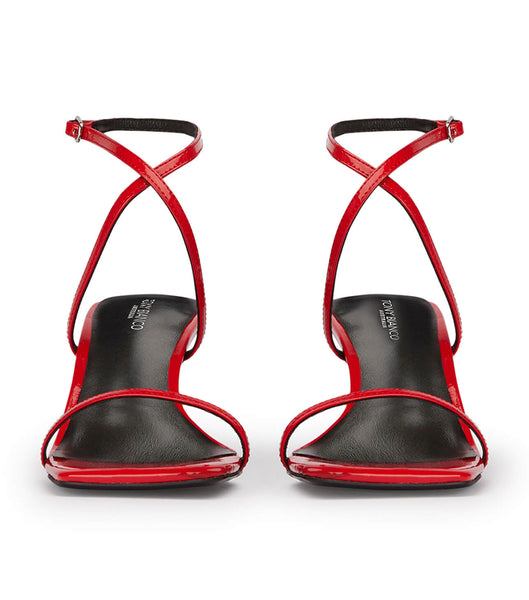 Tony Bianco Axent Scarlet Patent 6.5cm Strappy Heels Deep Red | MYCVG49029