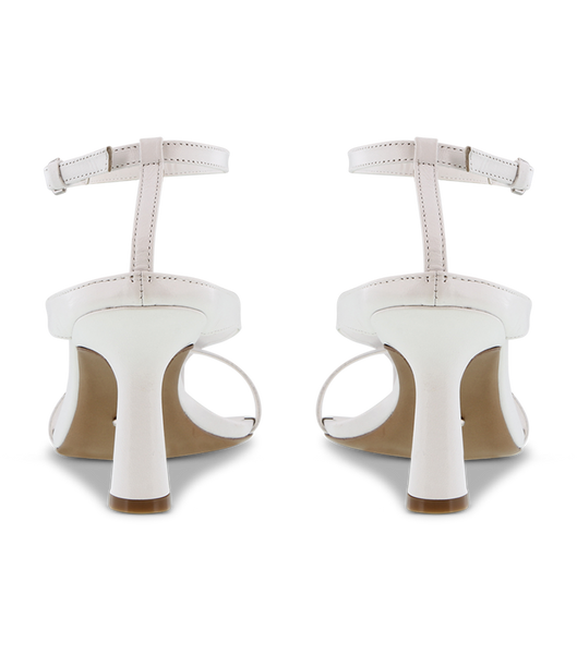 Tony Bianco Becca White Sheep Nappa 7.5cm Strappy Heels White | MYCIF86183