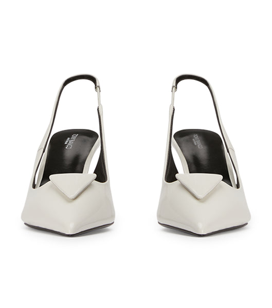 Tony Bianco Bertie White Hi Shine 7.5cm Low Heels White | AMYDF74600