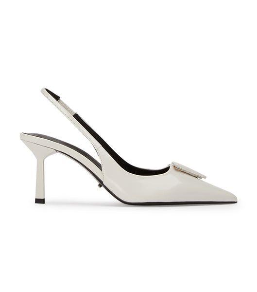 Tony Bianco Bertie White Hi Shine 7.5cm Low Heels White | AMYDF74600