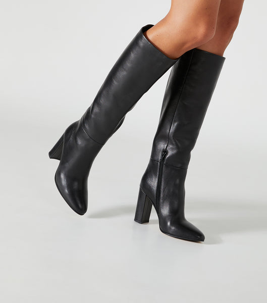 Tony Bianco Boss Black Como 9.5cm Mid Calf Boots Black | MYXBR39122