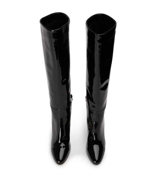 Tony Bianco Boss Black Patent 9.5cm Mid Calf Boots Black | MYICD96844