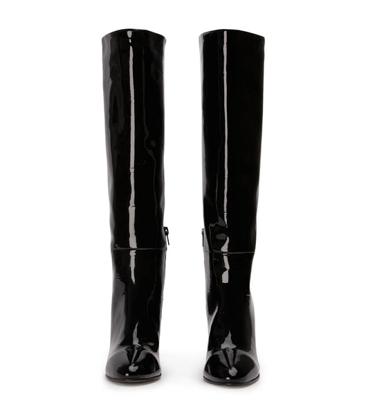 Tony Bianco Boss Black Patent 9.5cm Mid Calf Boots Black | MYICD96844