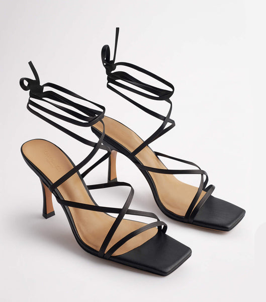 Tony Bianco Caden Black Sheep Nappa 8.5cm Low Heels Black | AMYWC46323