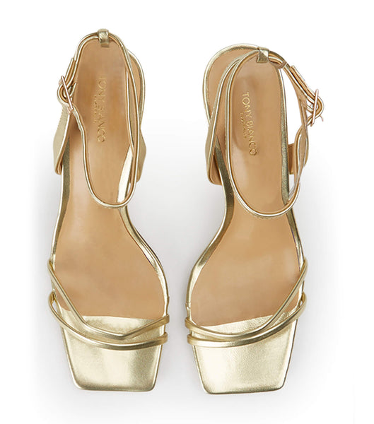 Tony Bianco Camelia Gold Nappa Metallic 8.5cm Low Heels Gold / Metal | MYICD16540