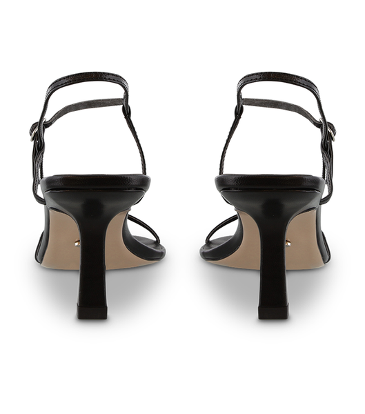 Tony Bianco Caprice Black Kid 7cm Strappy Heels Black | TMYWZ95729