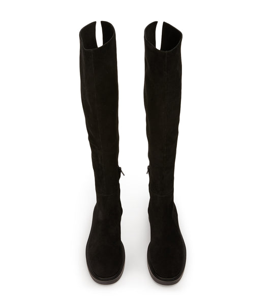 Tony Bianco Chasey Black Suede 4.5cm Knee High Boots Black | GMYUC41487