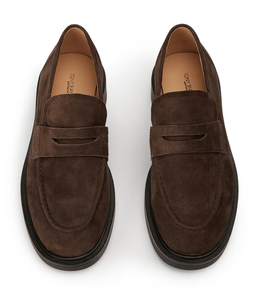 Tony Bianco Cherish Espresso Suede 4.5cm Loafers Chocolate | MYJVR32530