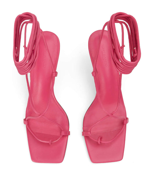 Tony Bianco Clarity Acid Pink 8.5cm Strappy Heels Pink | EMYVG56140