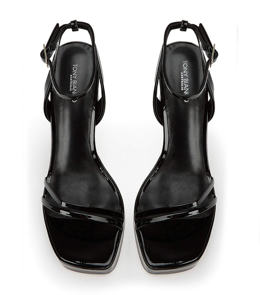 Tony Bianco Dandy Black Patent 11.5cm Block Heels Black | MYZPD26290