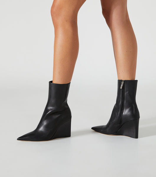 Tony Bianco Dasha Black Como 9.5cm Heeled Boots Black | MMYFT21746