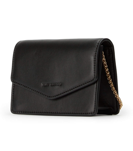 Tony Bianco Dayna Black Leather Cross Body Bag Accessories Black | EMYVG24010