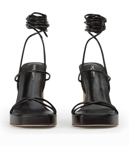 Tony Bianco Deon Black Nappa 11.5cm Block Heels Black | MYXMI52948