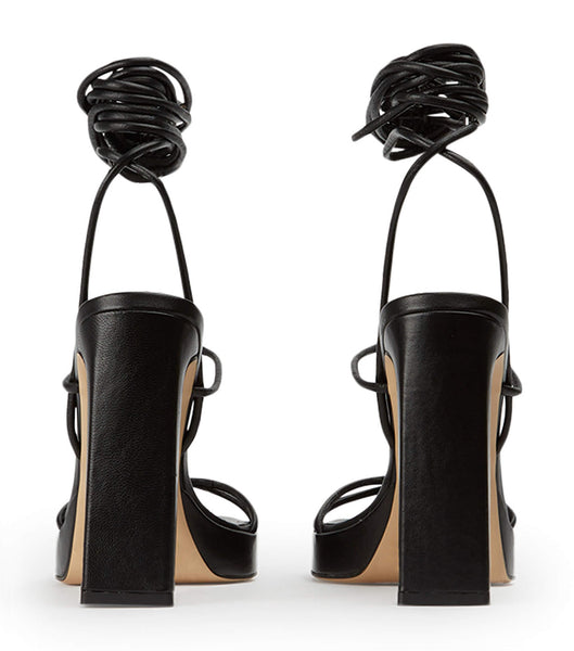 Tony Bianco Deon Black Nappa 11.5cm Block Heels Black | MYXMI52948