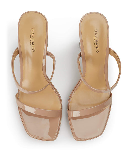 Tony Bianco Diane Coco Patent 11.5cm Block Heels Beige | GMYEC29717