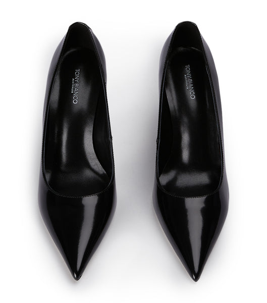 Tony Bianco Dolly Black Hi Shine 9.5cm Wedges Black | MMYHR84958