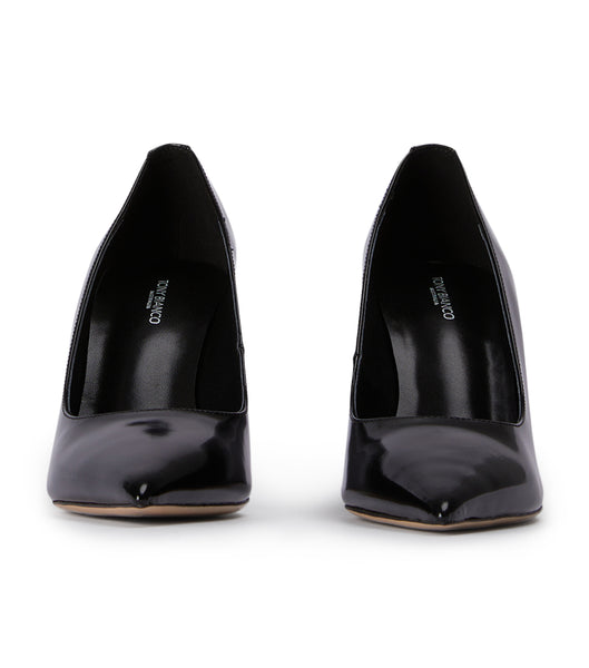 Tony Bianco Dolly Black Hi Shine 9.5cm Wedges Black | MMYHR84958