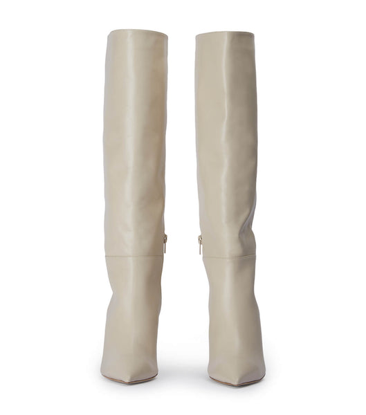 Tony Bianco Drake Vanilla Capretto 9.5cm Knee High Boots Light Yellow | YMYGT29765