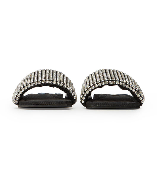 Tony Bianco Ellery Crystal/Black 1.5cm Sandals Black | YMYVQ52779