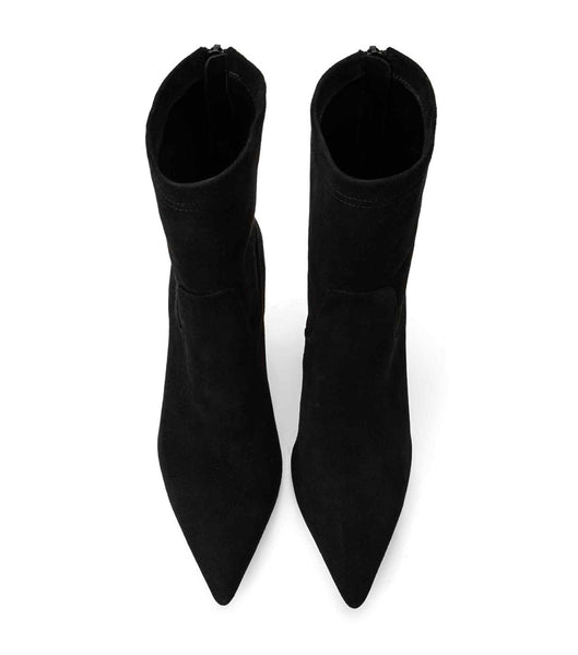 Tony Bianco Ellie Black Suede 8.5cm Heeled Boots Black | MYEAH65423