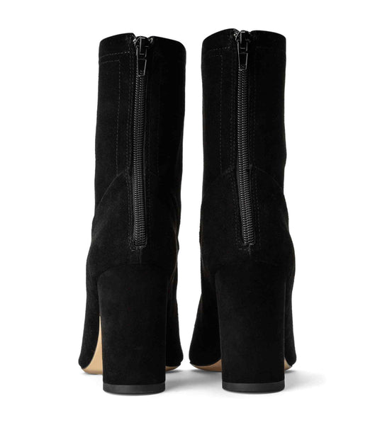 Tony Bianco Ellie Black Suede 8.5cm Heeled Boots Black | MYEAH65423