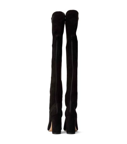 Tony Bianco Estella Black Stretch Suede 8.5cm Stretch Boots Black | MYDFL50974