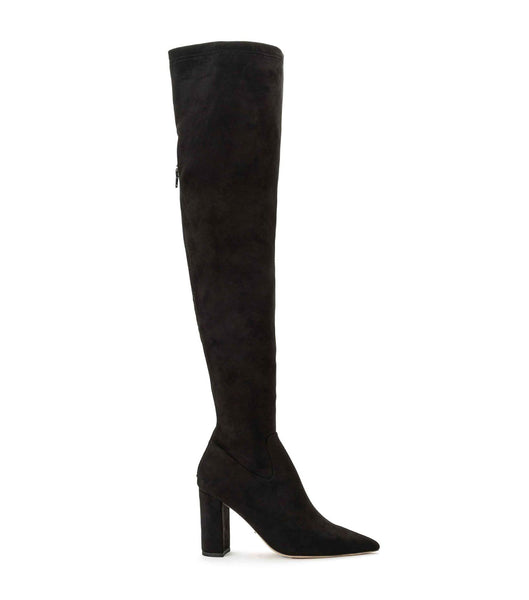 Tony Bianco Estella Black Stretch Suede 8.5cm Stretch Boots Black | MYDFL50974