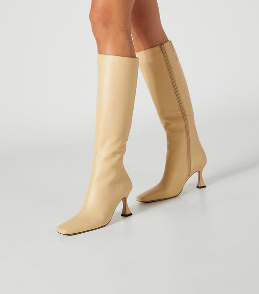 Tony Bianco Fantasy Butter Nappa 8cm Mid Calf Boots Yellow | MMYHR52722