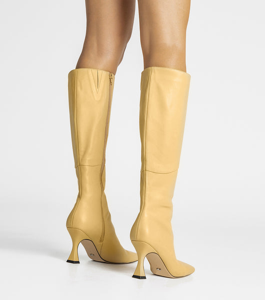 Tony Bianco Fantasy Butter Nappa 8cm Mid Calf Boots Yellow | MMYHR52722