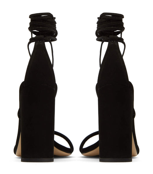 Tony Bianco Flute Black Phoenix 10.5cm Strappy Heels Black / Red | PMYER91991