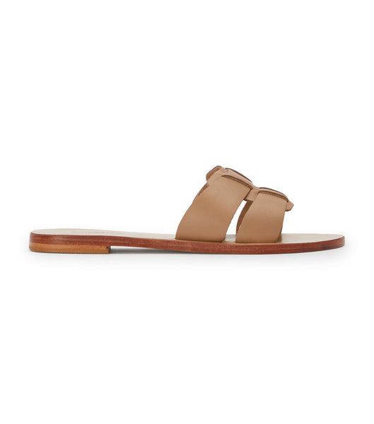 Tony Bianco Force Camel 1cm Flat Sandals Brown | MYQAV78894