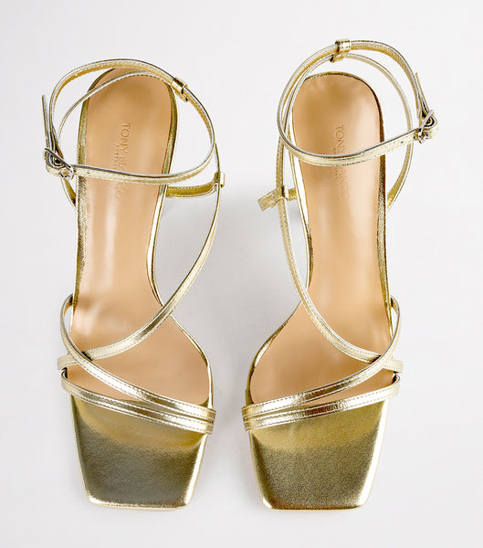 Tony Bianco Franci Gold Nappa Metallic 10.5cm Strappy Heels Gold / Metal | DMYKV31569