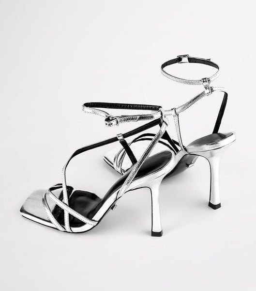 Tony Bianco Franci Silver Foil 10.5cm Bridal Heels Silver | MYZPD92471