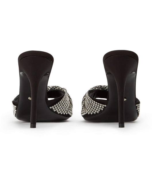 Tony Bianco Fringe Crystal/Black 10.5cm Bling Heels Black | GMYUC36179