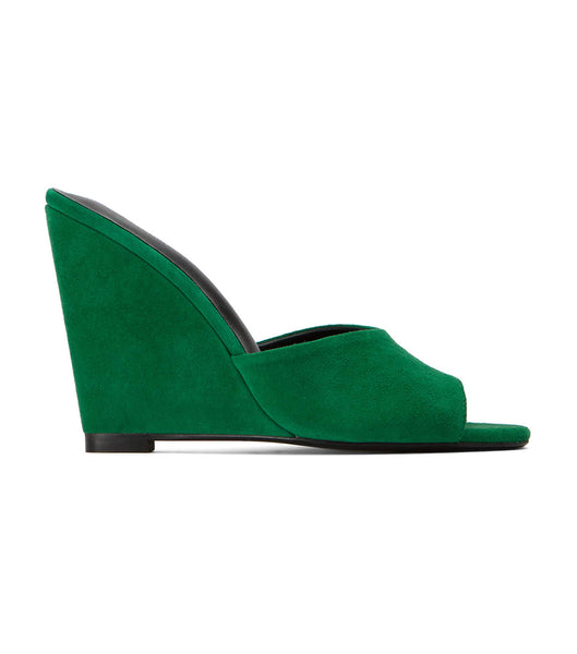 Tony Bianco Galaxy Jade Suede 11cm Wedges Green | DMYVO94902