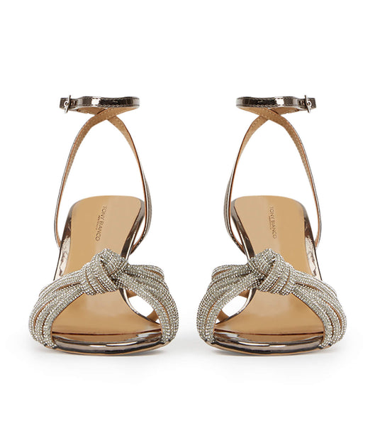 Tony Bianco Helena Gunmetal Shine 8.5cm Bling Heels Grey | GMYEC89014
