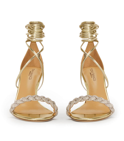 Tony Bianco Henley Gold Nappa Metallic 8.5cm Bling Heels Gold / Metal | EMYVG76552
