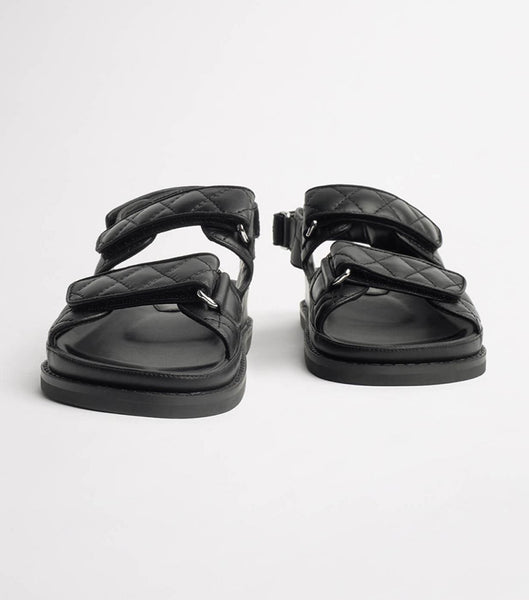 Tony Bianco Hiranni Black Sheep Nappa 3.5cm Footbeds Black | SMYVO15422