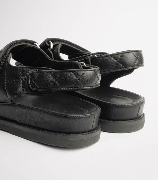 Tony Bianco Hiranni Black Sheep Nappa 3.5cm Footbeds Black | SMYVO15422