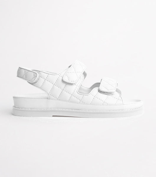 Tony Bianco Hiranni White Sheep Nappa 3.5cm Slides White | MYQCS48424