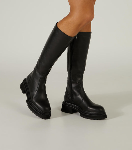 Tony Bianco Hitch Black Venice 5.5cm Mid Calf Boots Black | FMYUI61234