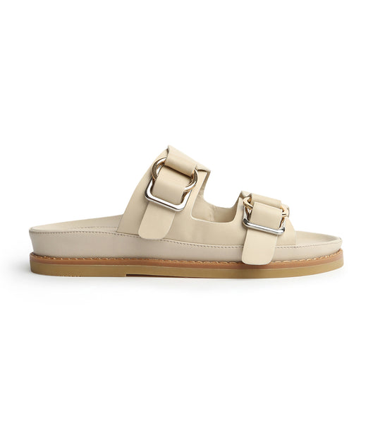 Tony Bianco Hunter Vanilla Capretto 3.5cm Slides Light Yellow | QMYWA55263