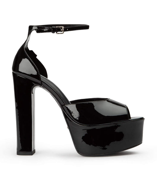 Tony Bianco Jayze Black Patent 14cm Block Heels Black | MYCVG53602